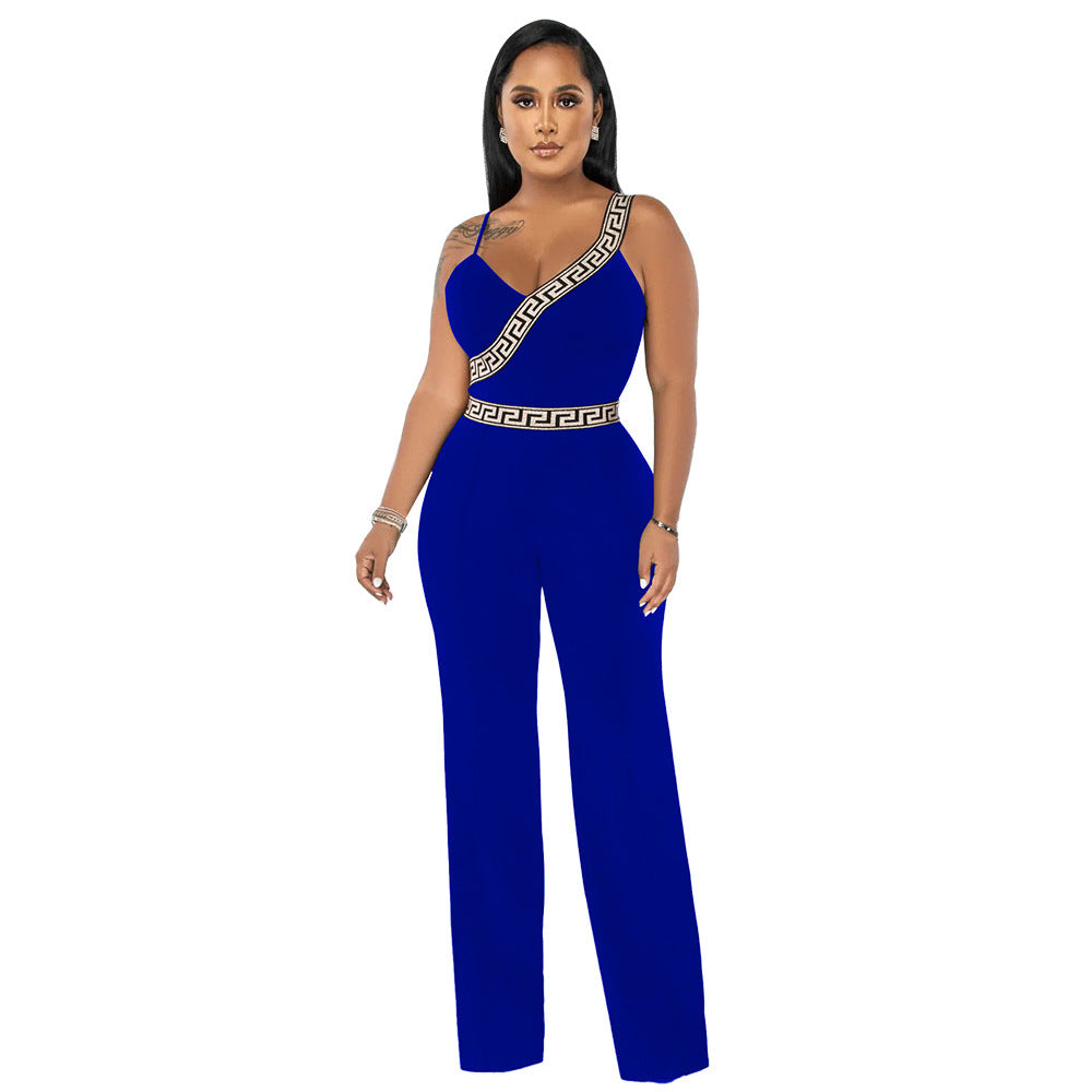 Solid Color Sexy Strap Women Jumpsuit 5