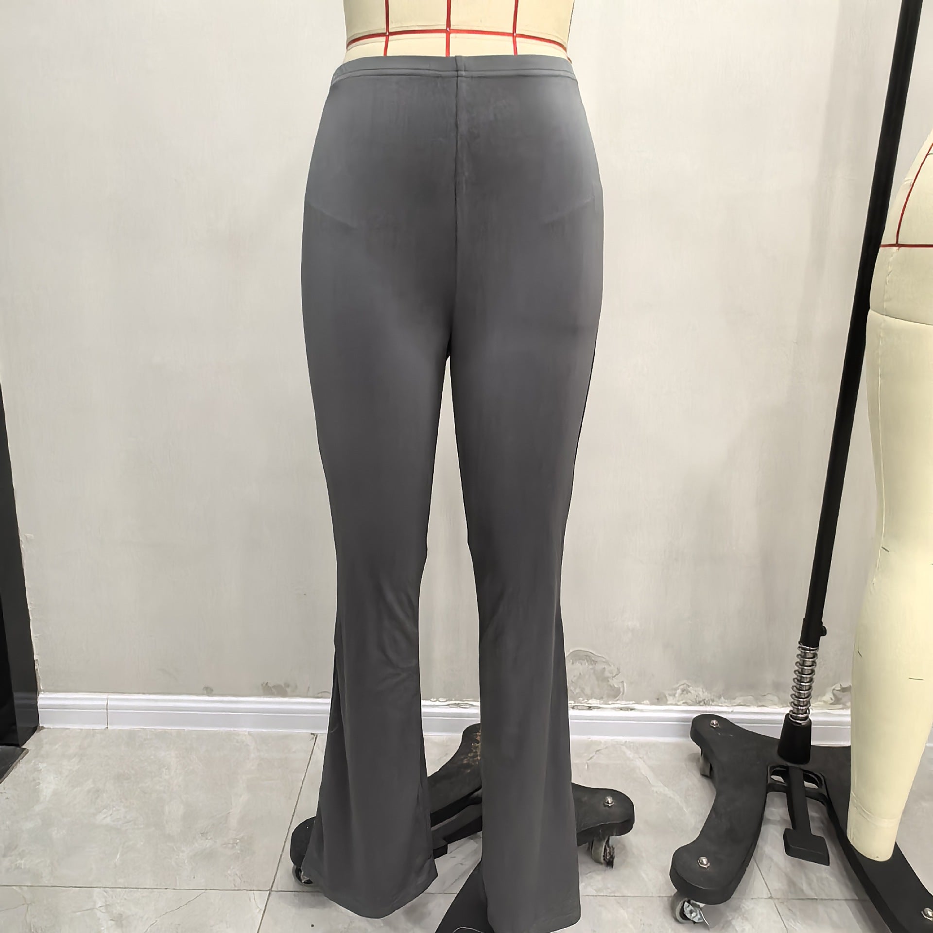 Women casual pleated bell bottom pants 12