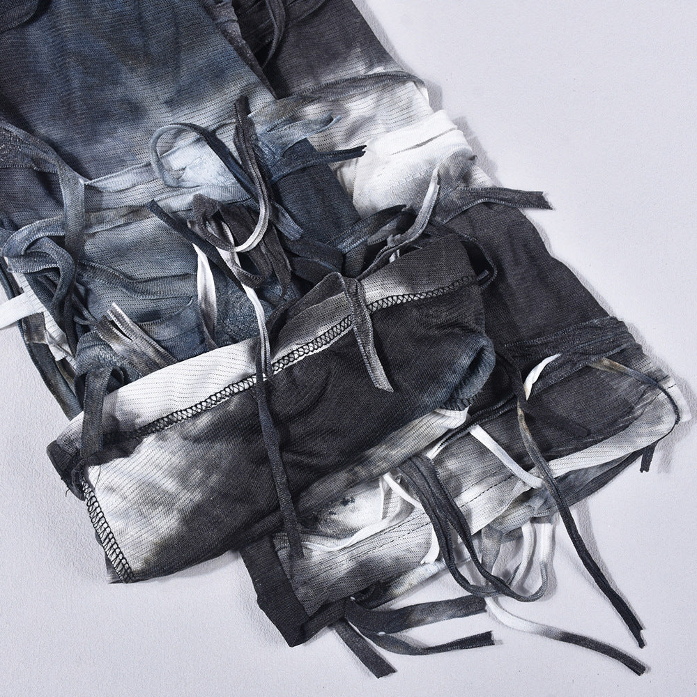 Women Style Tie Dye Tassel Casual Pants 9