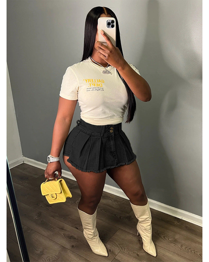 Women's Vintage Wash Stretch Denim Shorts 6