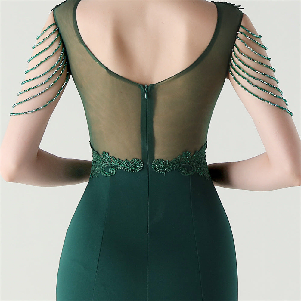 Women lace Beaded Lace-Up Formal Party evening dress 27