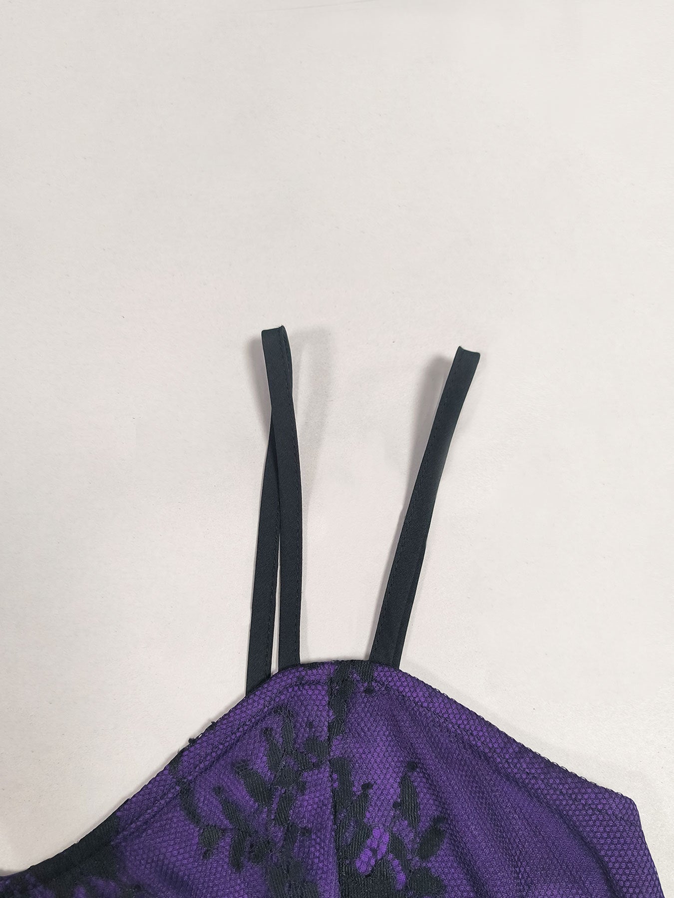 Women's Purple Strap Lace-Up Gothic Lace A-Line Dress 12