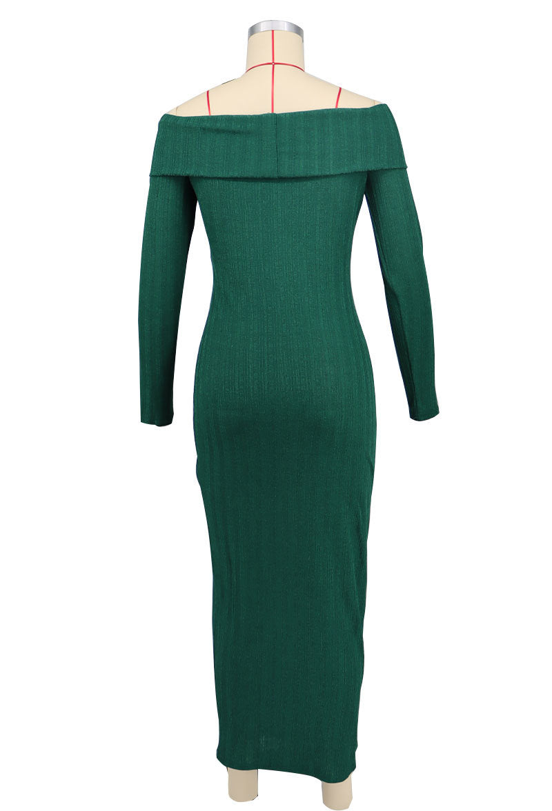 Women Solid Off Shoulder Maxi Dress 9