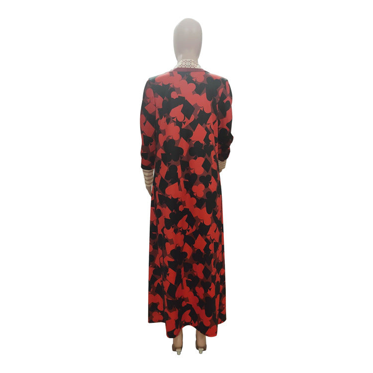 Women printed lips leopard print Long jacket 31