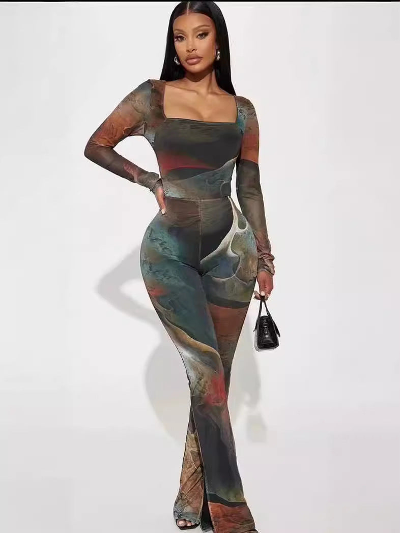 Women Sexy Mesh Jumpsuit 3