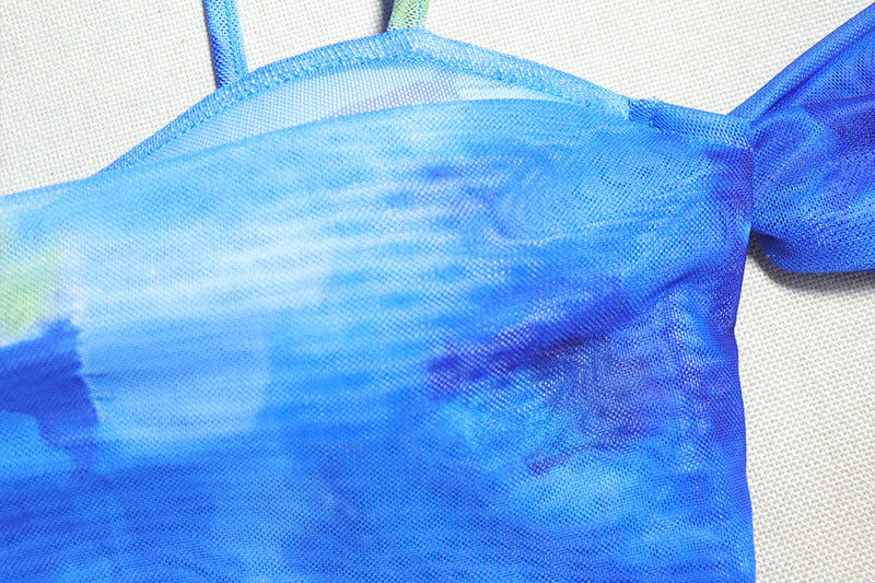 Women printed Chic sexy suspenders Backless dress 13