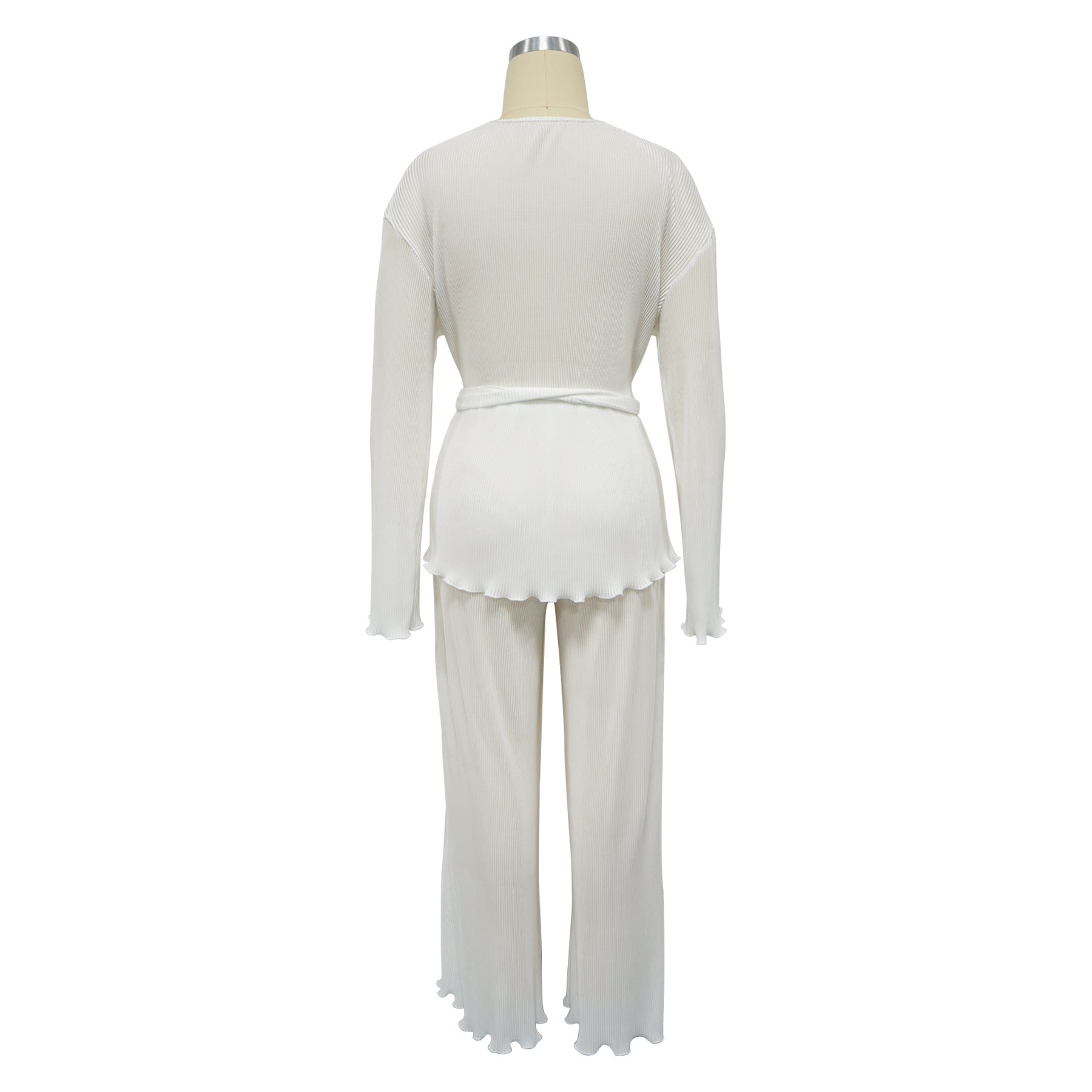 Autumn And Winter Women's V-Neck Long-Sleeved Cardigan Pants Casual Two-Piece Set 10