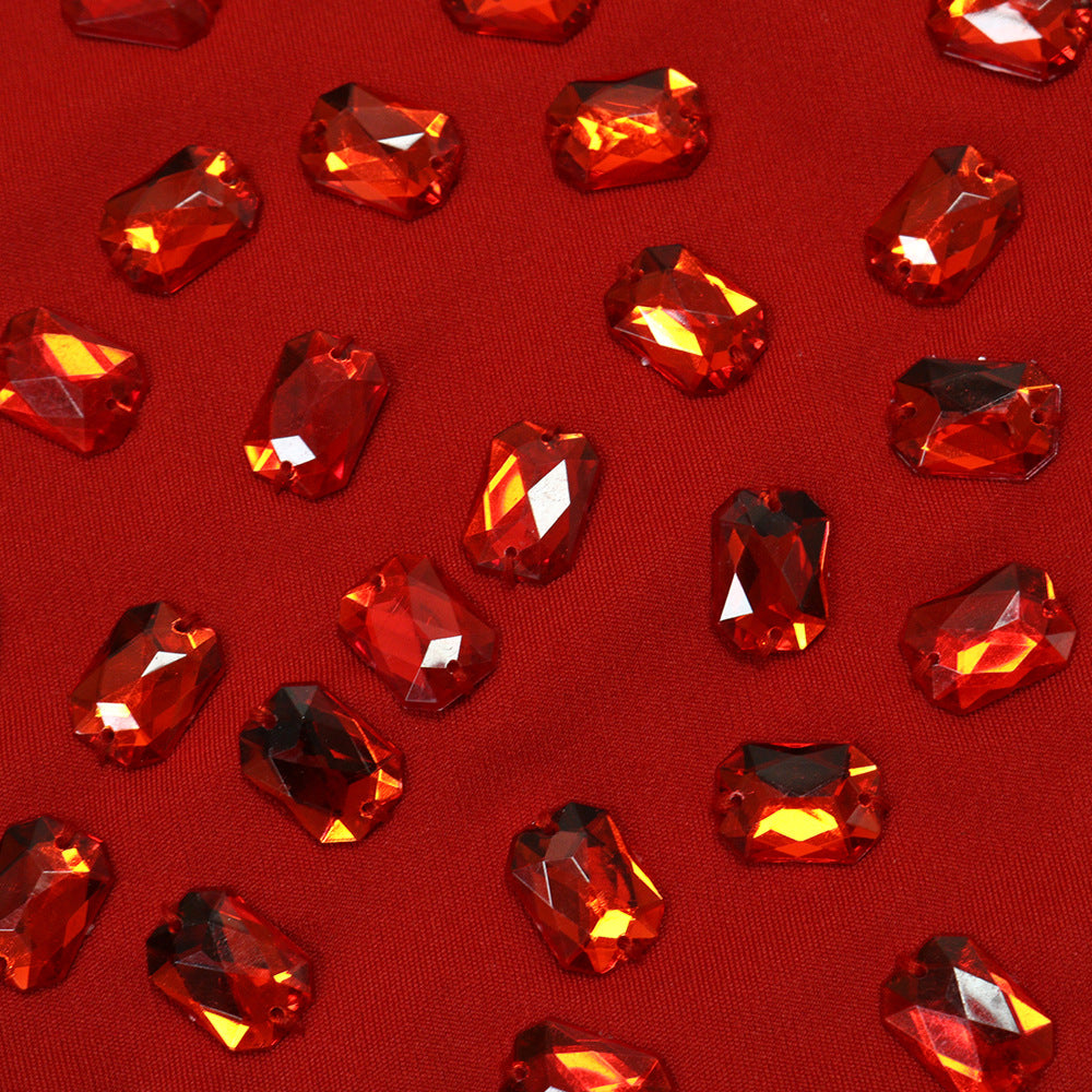 Sexy solid color long sleeves V-neck beaded jumpsuit 10