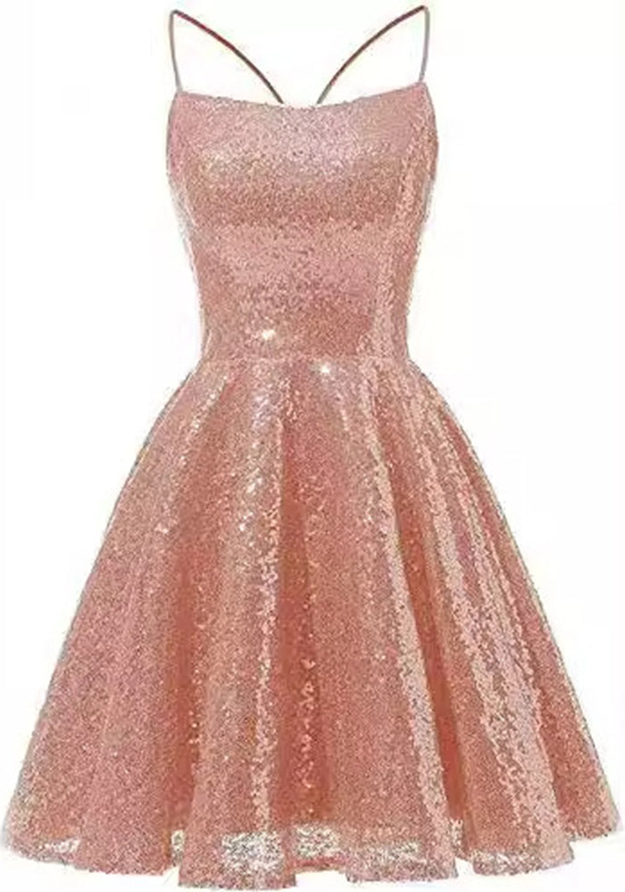 Sequined Evening Dress Strap A-Line Party Dress For Women（Processing time need 3-6 days）