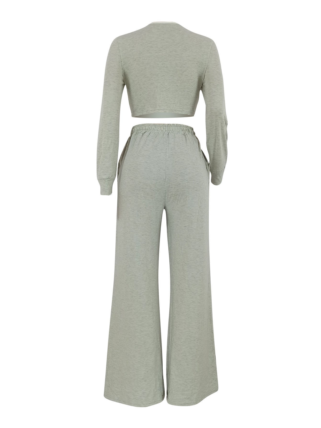 Women's Fashion Casual Long Sleeve Top & Side Striped Sporty Pants Two-Piece Set 15