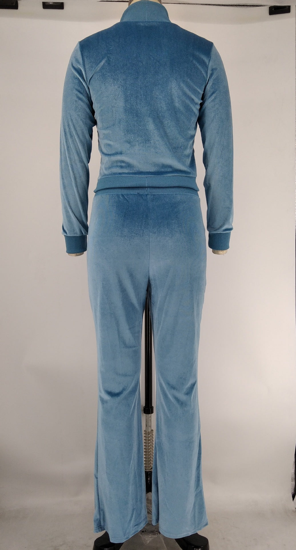 Women's Autumn Winter Velvet Zipper Pocket Two Piece Tracksuit 22