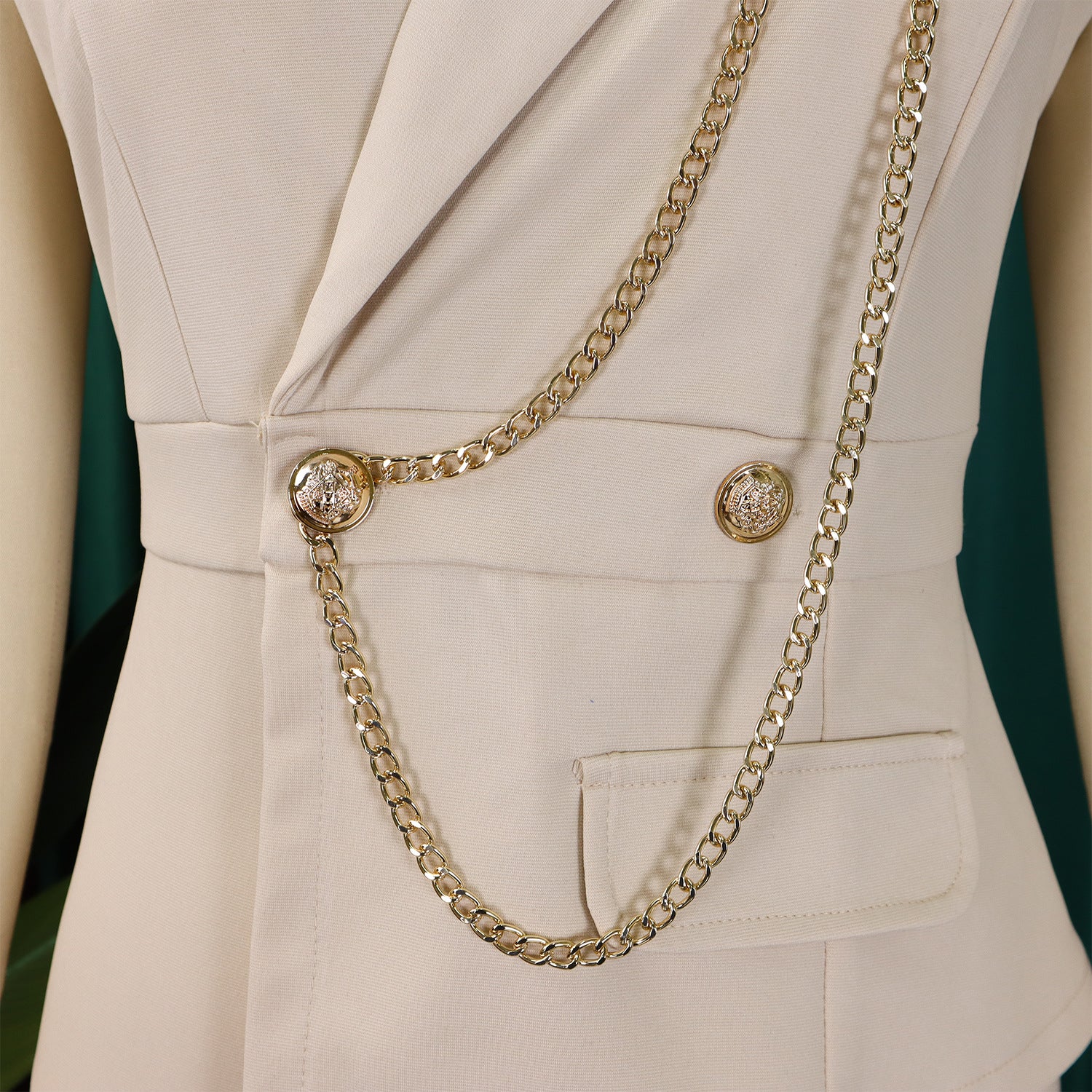 Women's Turndown Collar Sexy Fashion Chain Casual Wide Leg Africa Jumpsuit 18