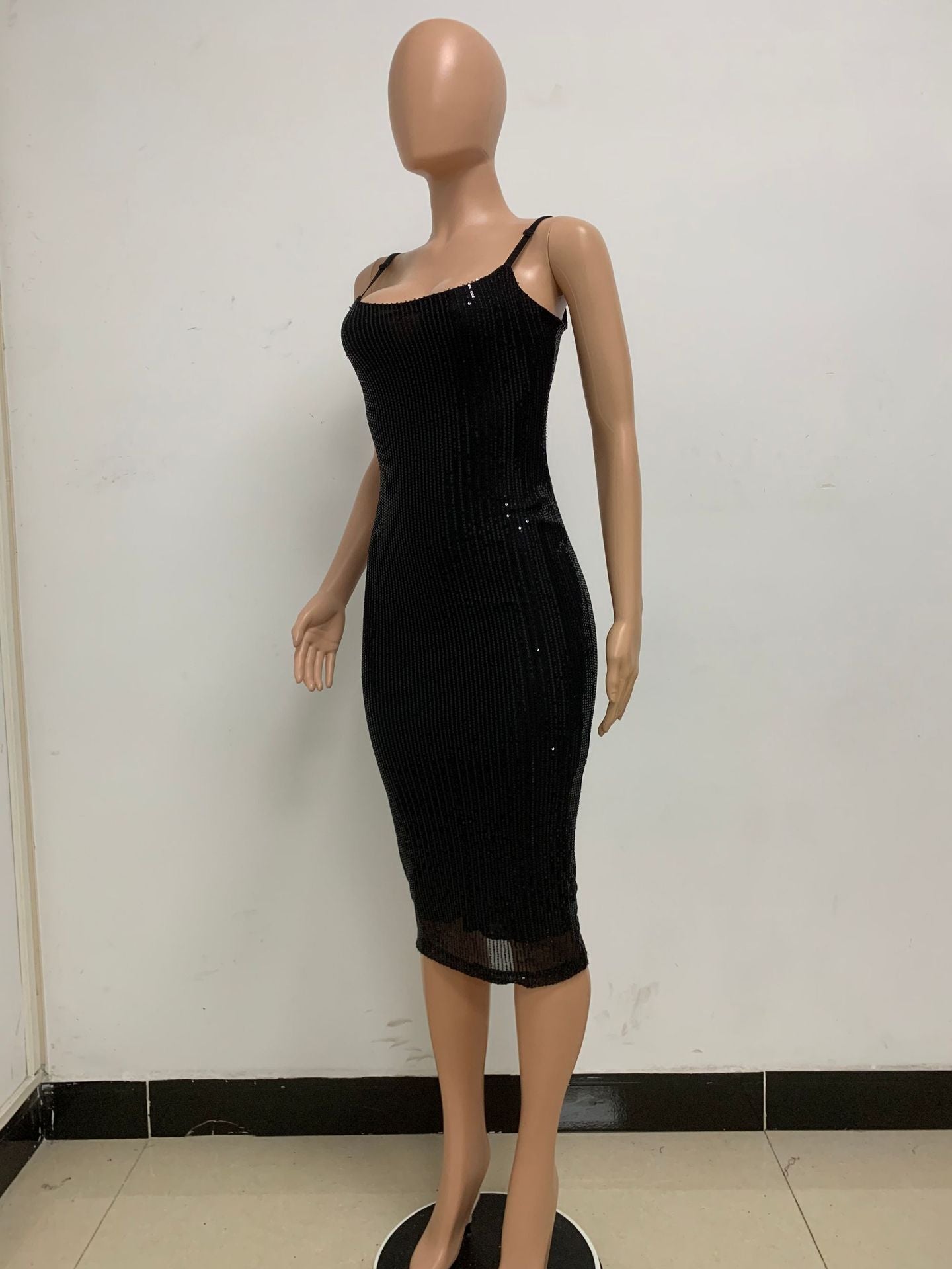 Summer Women's Sleeveless Low Back Straps Sequin Party Dress 84