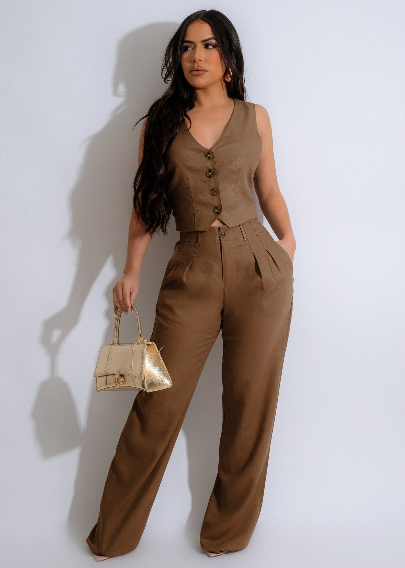 Women vest and vest two piece set 8