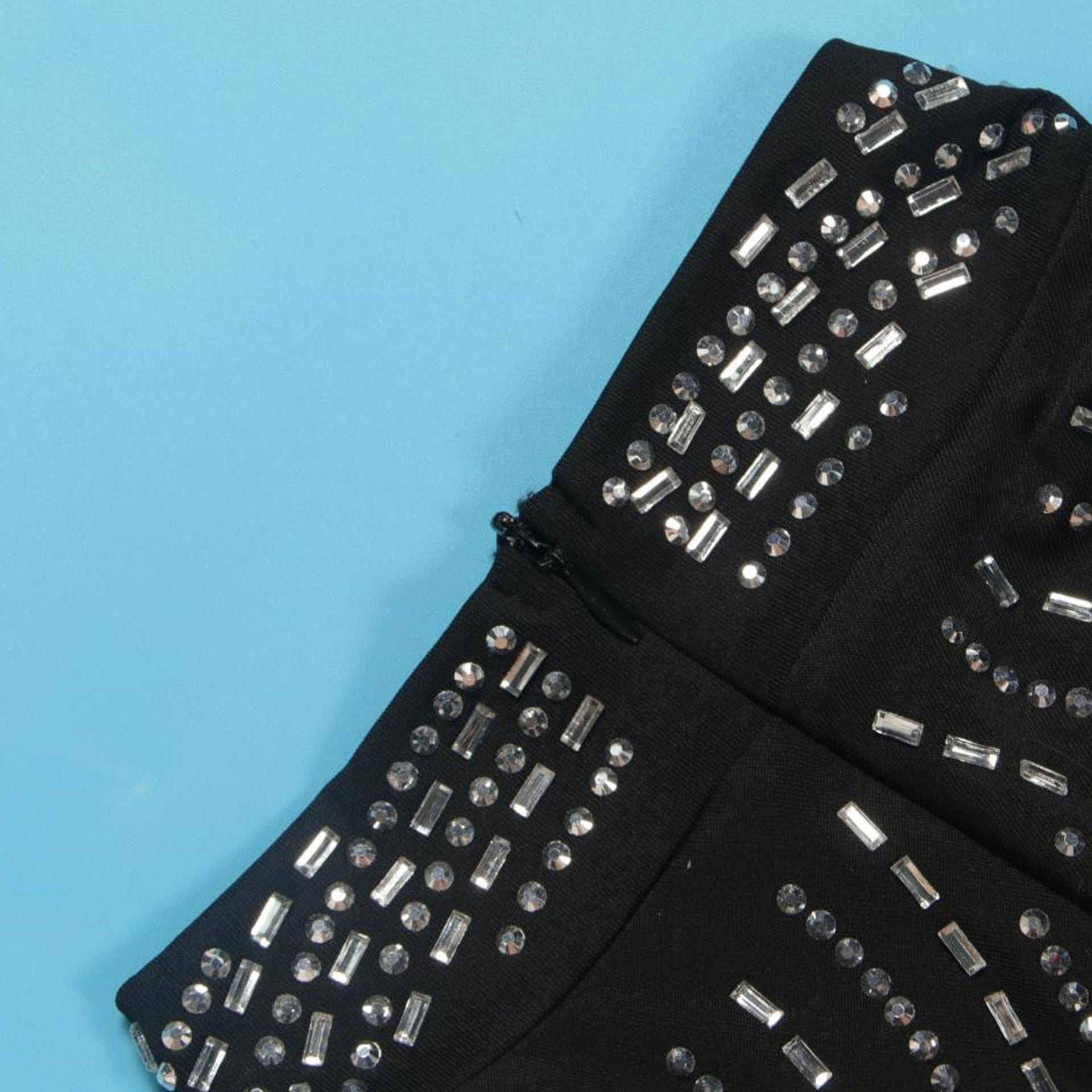 Women Sexy Beaded See-Through Bodycon Stretch Sleeveless Jumpsuit 24