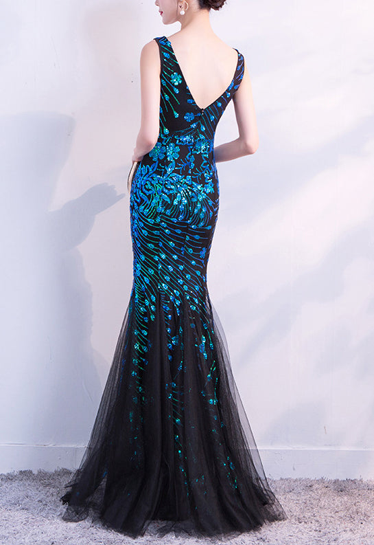 Evening dress female Formal Party Chic elegant annual meeting long fishtail sequin sexy dress 12