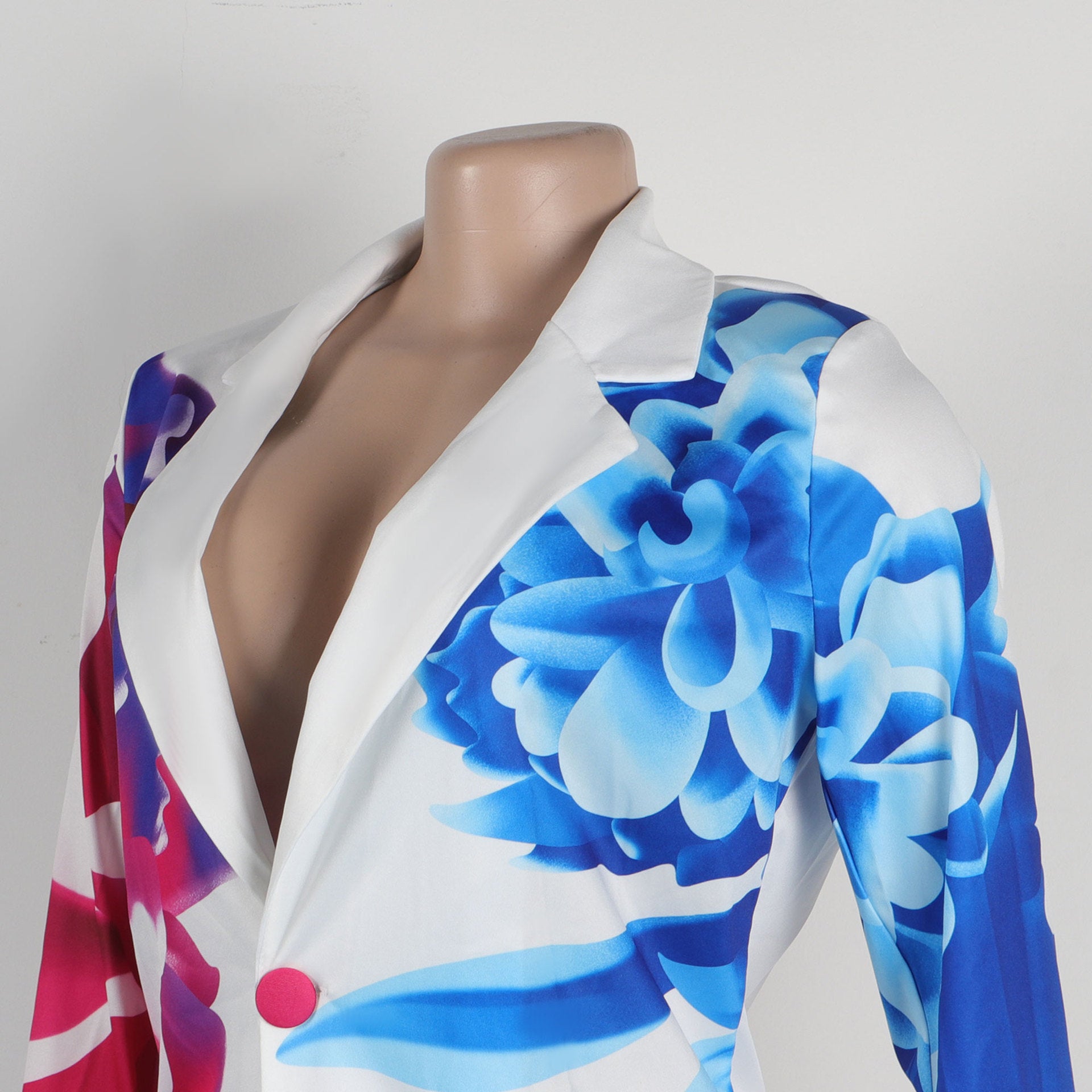 Sexy Plus size suit printed blazer shorts set 11