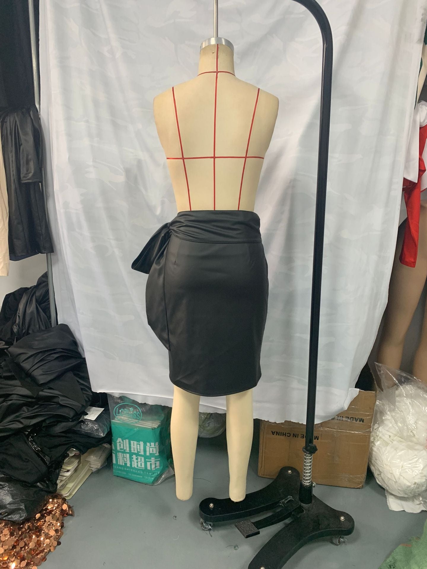 Women's PU Leather Skirt Spring and High-Waist Sexy Slim Short Skirt 7