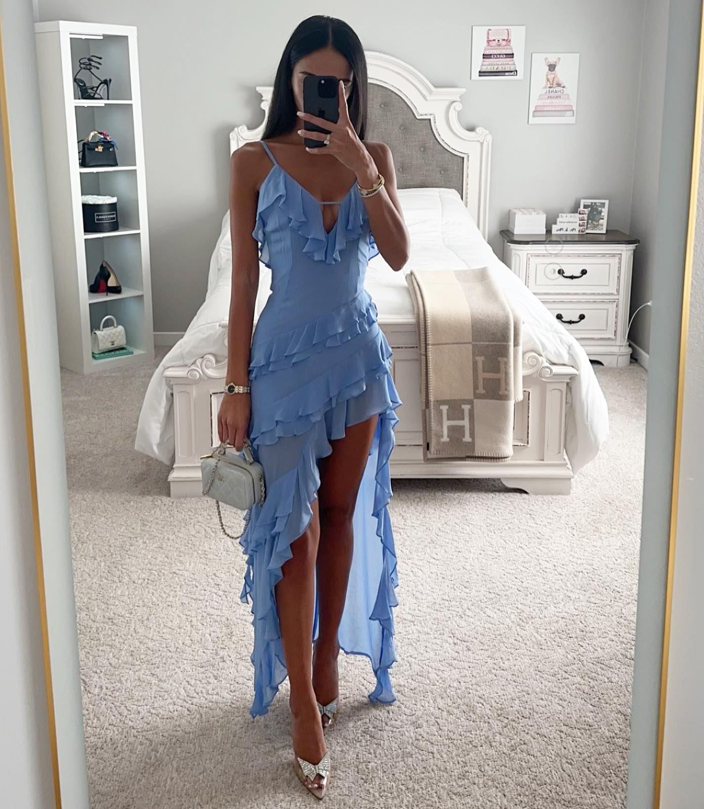 Women Sexy Suspender Irregular Solid Dress