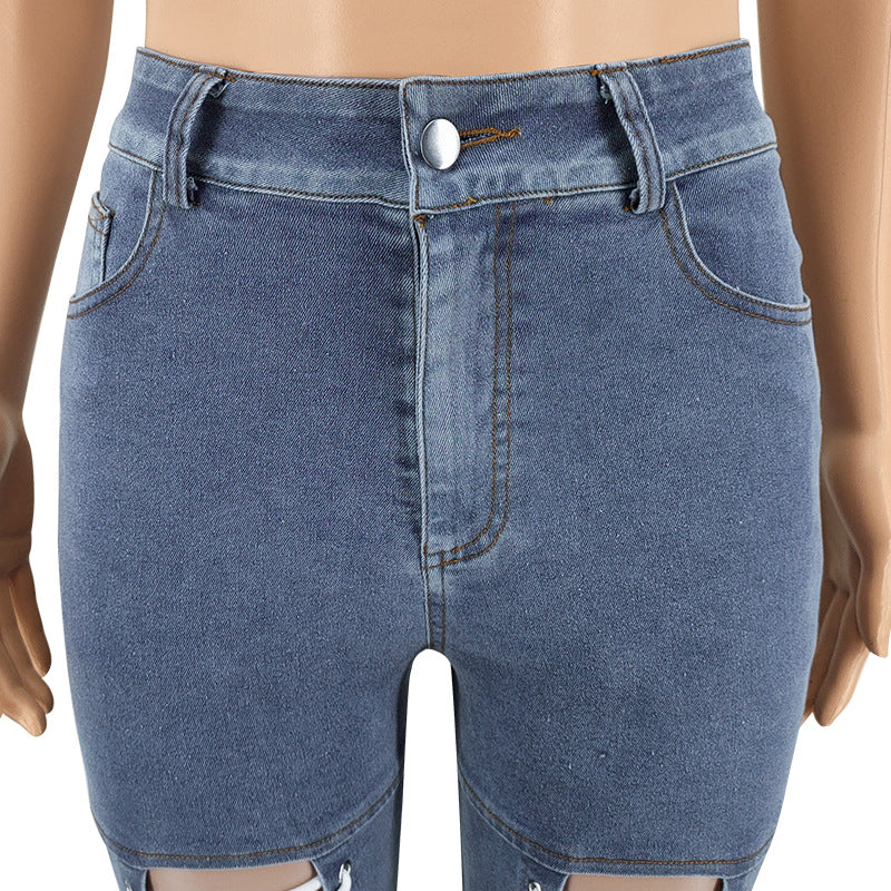 Women's Summer Lace-Up Sexy Denim Pants 18