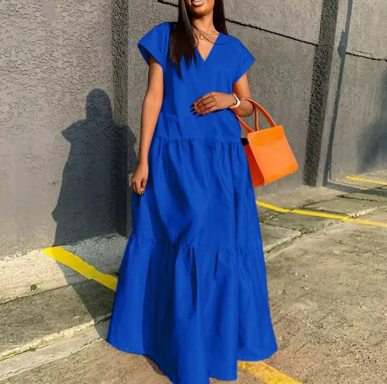 Plus Size Women Summer Sexy Short Sleeve Dress 4