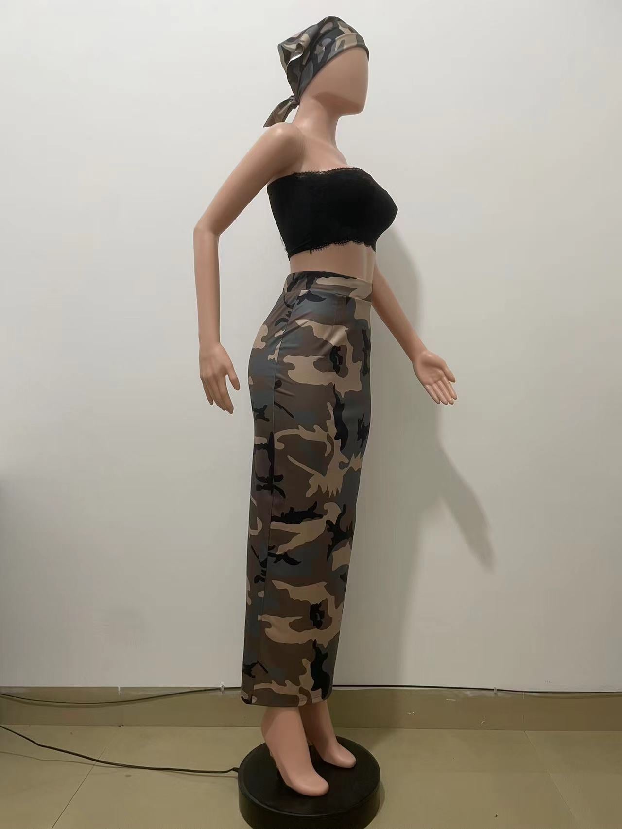 Women camouflage slit Skirt 10