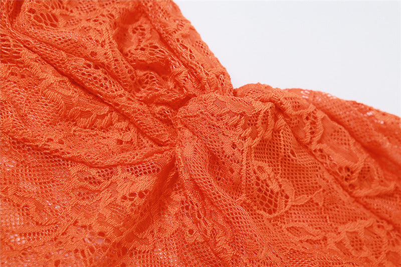 Summer Women's Fashionable And Sexy Lace See-Through Bodycon Dress 15