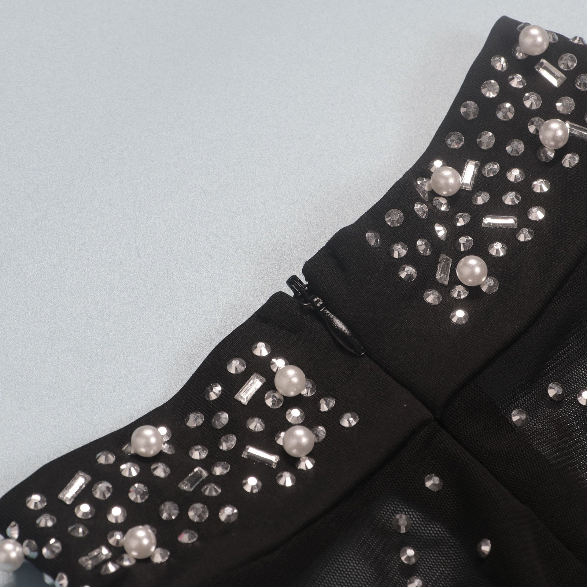 Sexy Beaded Pearl Strip Trendy Stretch Tight Fitting Jumpsuit 18