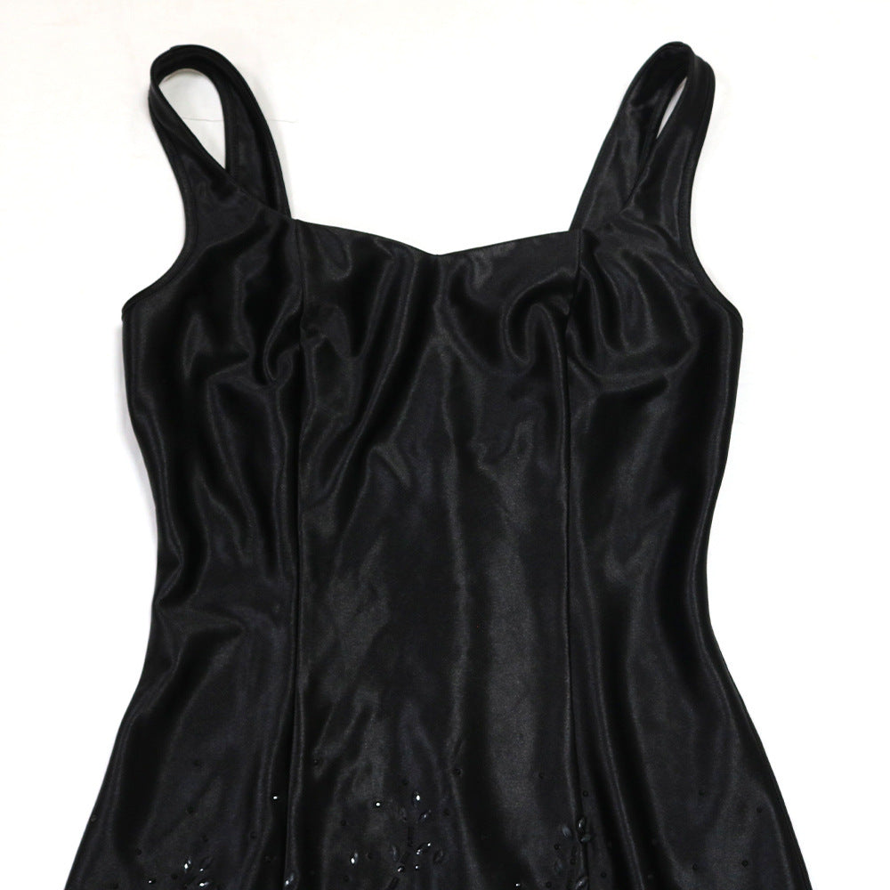 Women suspender flower mesh suspender Beaded Bodycon dress 5