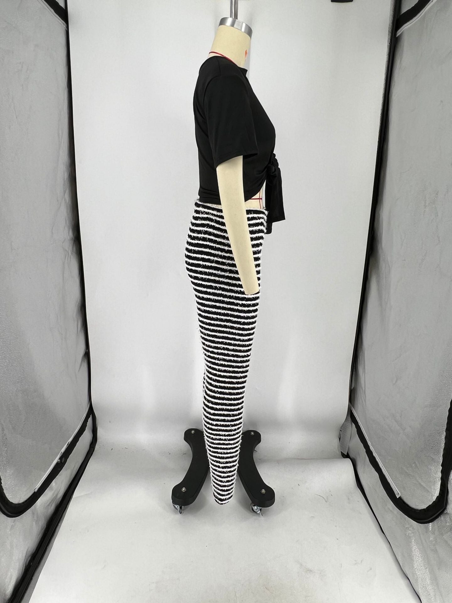 Women's Striped Trousers T-Shirt Set Summer Sexy Casual Two-Piece Set For Women 12