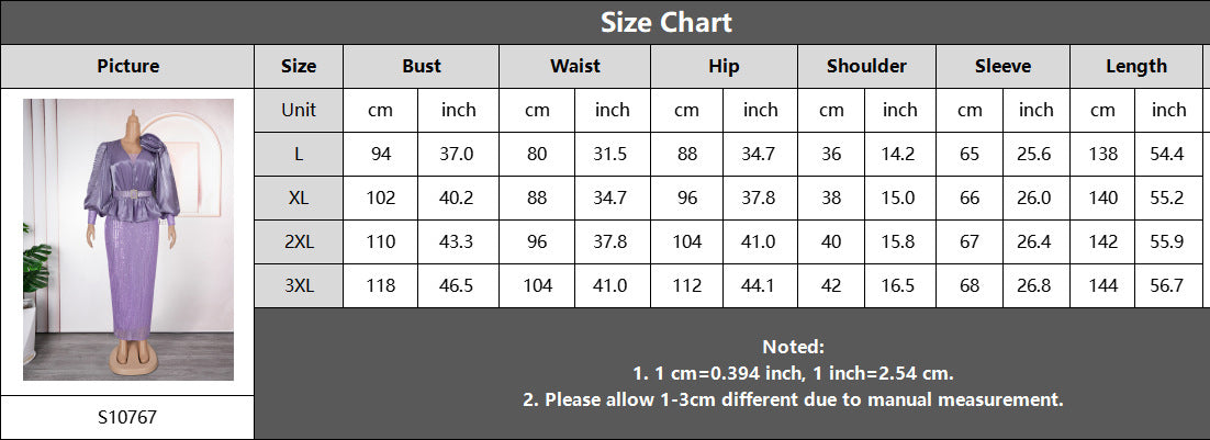 Africa Plus Size Women's Fashion Loose Sequin Evening Dress 18