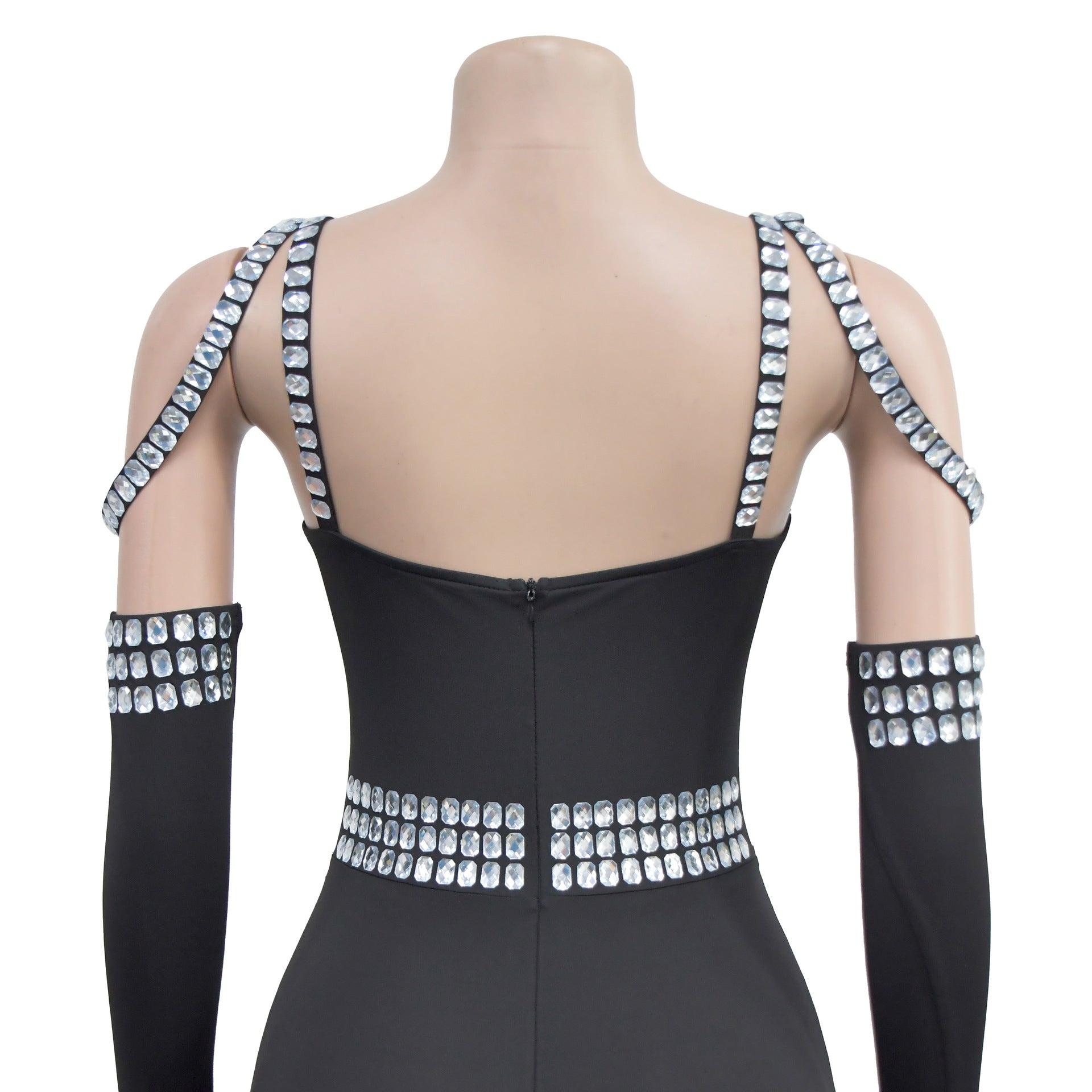 Fashion Women Strap Beaded Long Jumpsuit 12