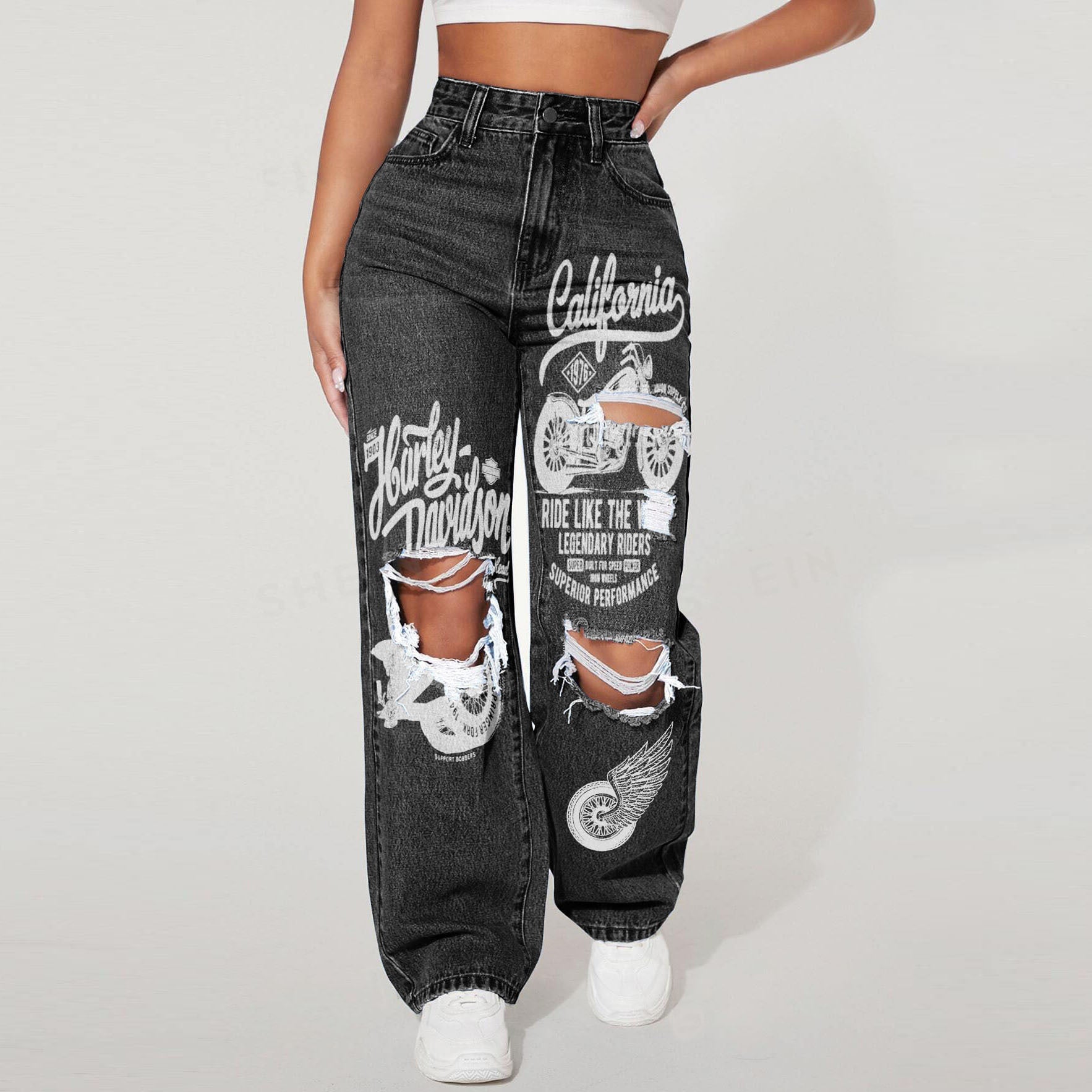 Women Casual Denim Pants Jeans 4