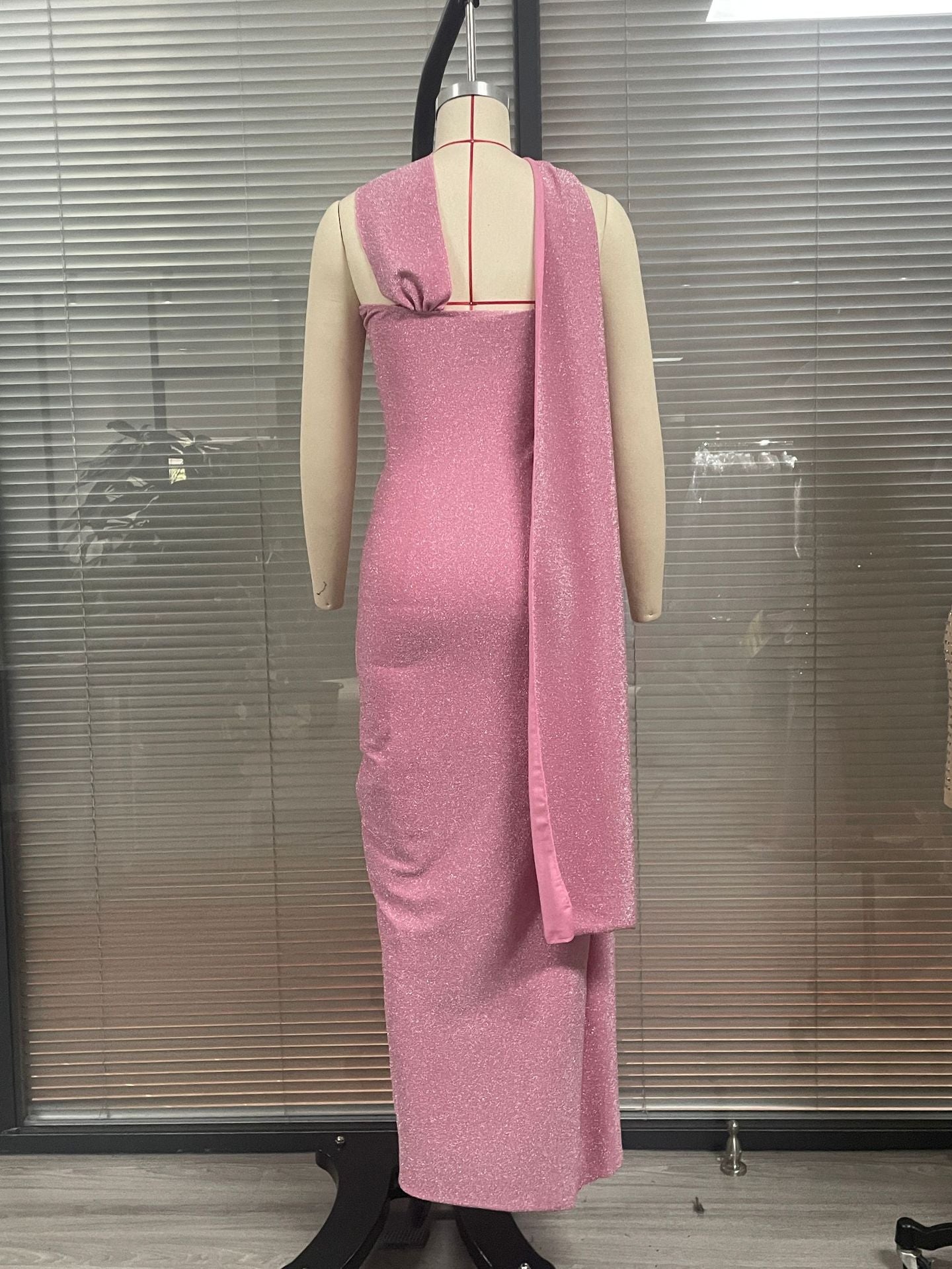 Women's Sequin Halter Sleeveless Glittering Evening Dress 7