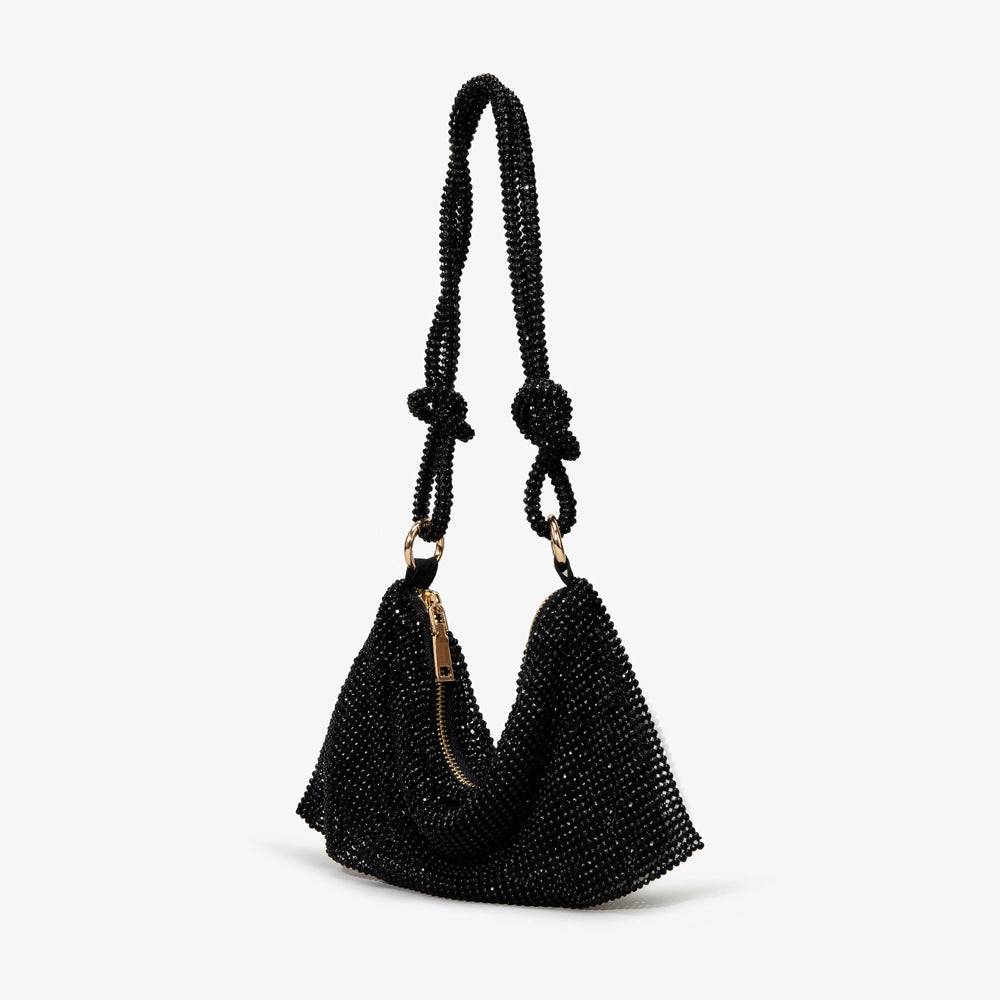 Women Pink Rhinestone Encrusted Handbag 36