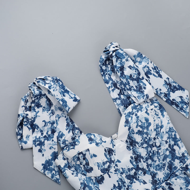 Women Summer Sexy Holidays Printed Lace Dress 10