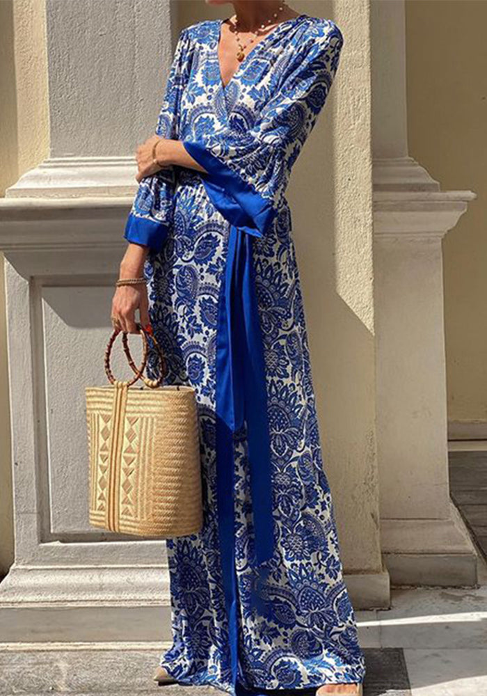 Spring Summer Women's Fashion Chic Printed Bohemian Maxi Dress