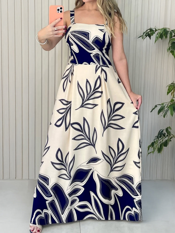 Women Holidays Printed Casual Sleeveless Dress 4