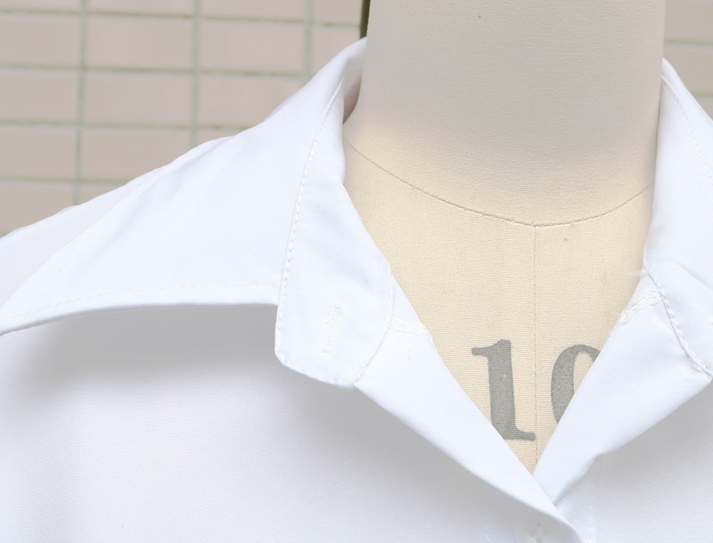 Spring Autumn Women's Fashion Solid Color Long Sleeve Chic Casual Shirt 20