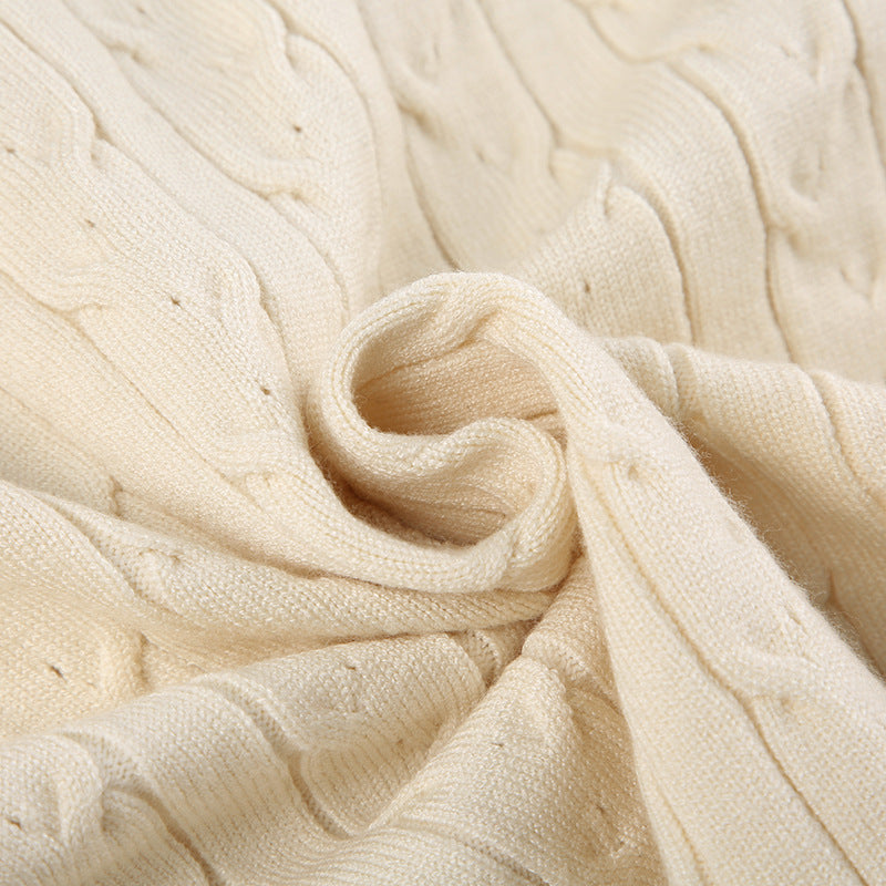 Comfortable Casual Solid Color Sweater Suit Autumn Round Neck Loose Top High Waist Shorts Two-Piece Trendy Set 18