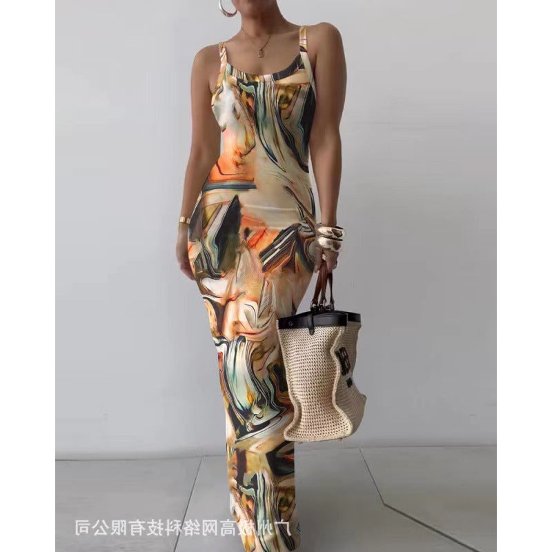 Summer White Strap Slim-Fit Long Dress 13