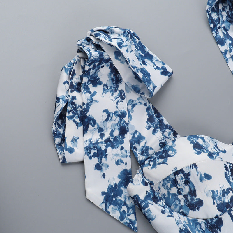 Women Summer Sexy Holidays Printed Lace Dress 11