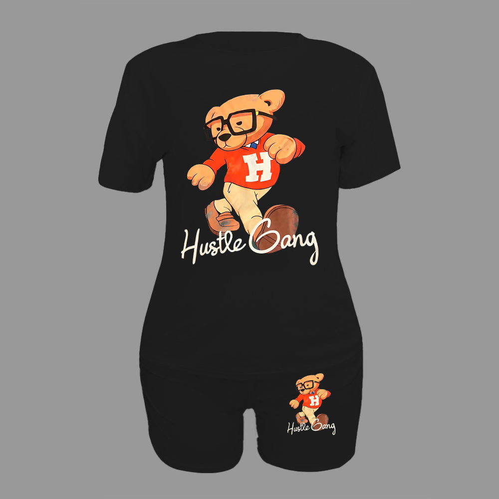 Standard size women's t-shirt shorts suit tracksuit two pieces 17