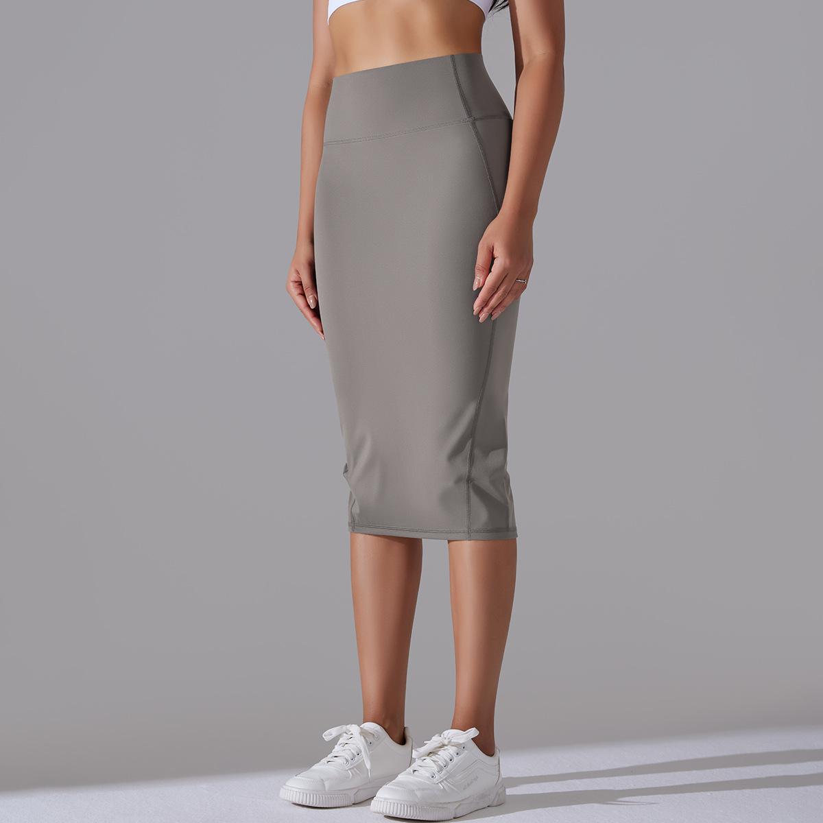 Women High Waist Stretch Slit Sports Skirt 21