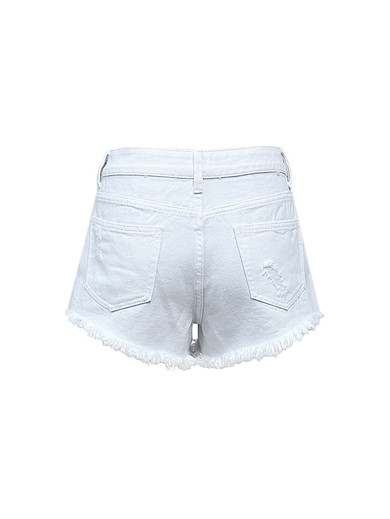 High-Waist Slim Fit Raw-Hem Denim Shorts 7