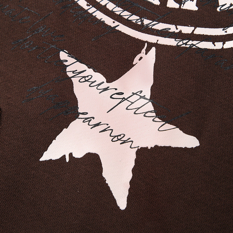 Winter Plush Hooded Badge Print Retro Jacket Loose Plus Size Casual Zipper Hoodies 17