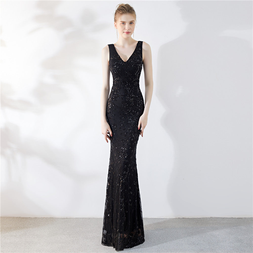 Elegant Long Sequins Plus Size Beauty Formal Party Evening Dress 3