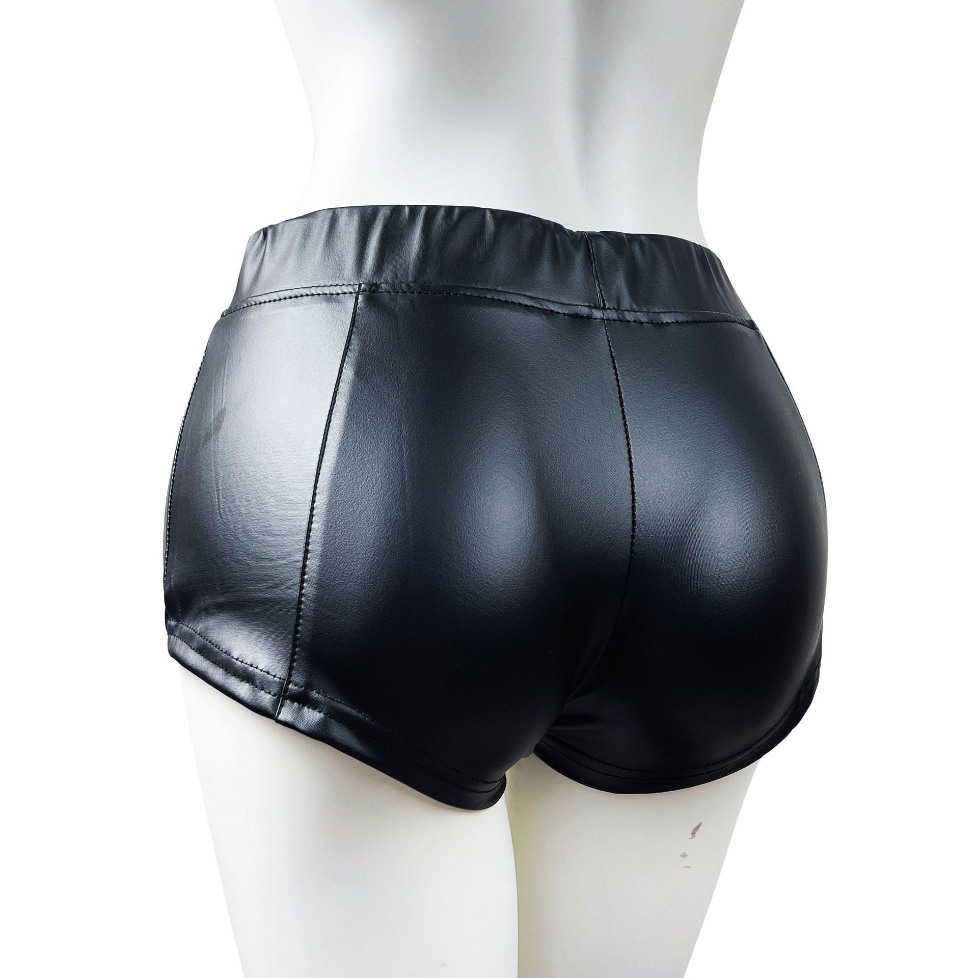 Women Summer Stretch Pu-Leather Casual Shorts 7
