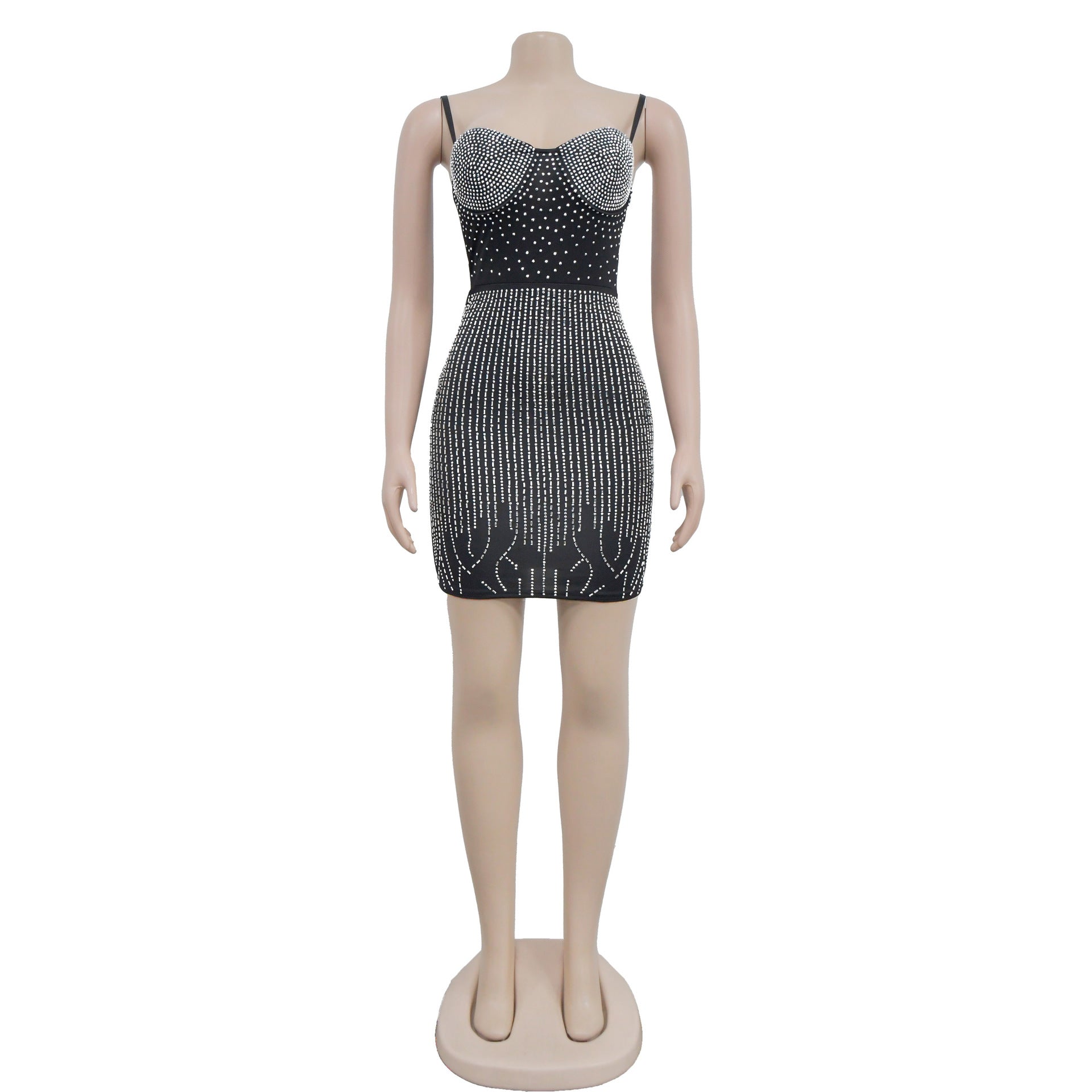 Women's Fashion Mesh Beaded Sleeveless Slip Dress（customized,MOQ 6pcs/size/color,process time 7-10 days） 10