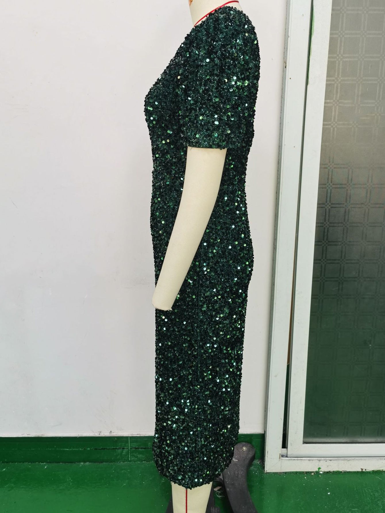 Sexy Green Sequin Elegant Women's Evening Dress 8